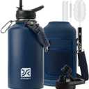 DYSANKY 64 oz Insulated Water Bottle | Upgraded Thickened Stainless Steel Water Jug for Gym and Hiking with Straw, Carrier Bag, Handle Strap | BPA-Free 64 oz