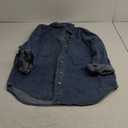 Saodimallsu Women's Oversized Denim Jackets Casual Button Down Long Boyfriend Jean Coats with Pockets (Large, Navy)