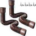 Roof Downspout Extension Pipe, Adjustable & Expandable Gutter Drain Pipe, PVC Anti-Clogging Rainwater Extension Hose for Roof DrainageROUND/brown)