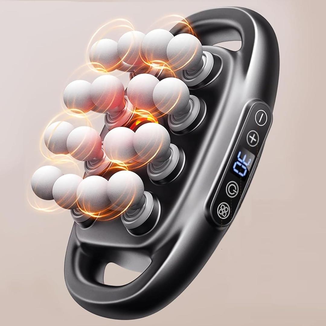Rexyzen 16 Head Massage Gun Set, Deep Tissue Percussion Massager, 2600mAh Quiet Electric Massage Tools with 9 Styles & Levels for Back, Shoulders, Legs, Foot, Body Muscle Pain Relief, Color Gunmetal