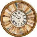 Handcrafted Vintage 24 Inch Wall Clocks,Quartz Silent Non Ticking,Battery Operated,Roman Numeral Style,for Bedroom, Kitchen,Living Room Farmhouse Rustic, Large