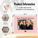 Best Friend Picture Frame, Friends Frame 4x6, BFF Gifts for Friends Forever, Birthday Graduation Gifts Ideas, Wooden Tabletop Photo Frame for Home Office Desk Decor