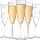 24Pcs Plastic Champagne Flutes,6 Oz Clear Champagne Glasses,Disposable Glasses for Party Wedding Banquet Family Holiday Picnic Cocktail Mimosa Bars Engagements Thanksgiving Christmas Toasting