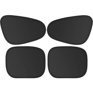 3 x Car Window Shades, Electrostatic Adsorption Car Window Covers, Complete Blackout, UV Blocking, Suitable for Daily Travel, Family, Camping, Black