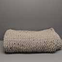 Chunky Knit Throw Blanket Chenille Handmade Cozy Warm Blanket for Sofa Bedroom Home Decor (Beige,50"x60")