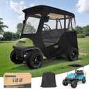 10L0L Deluxe 2 Passenger Golf Cart Enclosure for Club Car Precedent,Onward & Tempo Waterproof Windproof Portable Transparent Golf Cart Rain Enclosures Storage Cover - 57" Roof Fit (Black)