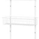 YBING Over The Door Organizer with Hooks Door Hanger Towel Rack with 3 Mesh Baskets Back of Door Hanging Shelf Organizer Behind Door Pantry Organizer for Bathroom Bedroom White