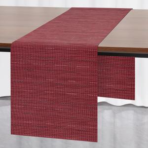 Myir JUN Table Runner, Vinyl Table Runner Indoor 55 Inch Long Arbitrarily Cropped Runner for Table Non-Slip Heatproof for Home Party (Red, 15 x 55 inch) 