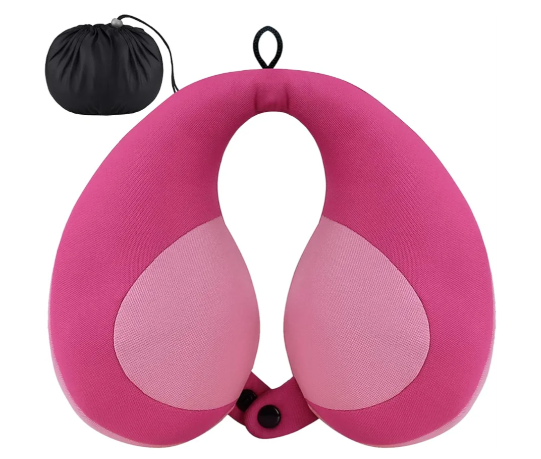 INFANZIA Kids Chin Supporting Travel Neck Pillow, Helps Support Head and Neck, Comfortably Designed for Head, Neck, and Chin Support - Gifts for Toddler/Child/Kids, Pink