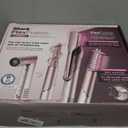 Shark FlexFusion Hair Straightener & Powerful Dryer with Diffuser, Fusion Hair Brush, Ceramic Air Styler with Auto-Wrap Curlers, Ceramic Plates, Cosmic Blush HD642S