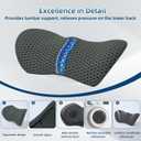 Lumbar Pillow, Memory Foam Lumbar Support Pillow for Office Chair and Car Seat, Ergonomic Streamline Back Pillow for Lower Back Pain Relief, Back Support Pillow for Sitting, Driving, Traveling