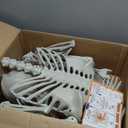 5.4FT Halloween Full Body Skeleton Decorations with Glowing Eyes, Life Size Skeleton with Movable Joints for Halloween Decorations Indoor/Outdoor Haunted Houses