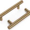 Haliwu 10 Pack Gold Cabinet Handles, Champagne Bronze & Antique Brass Cabinet Pulls, 3-3/4 inch(96mm) Kitchen Drawer Pulls