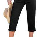 GRAPENT Capris Jeans for Women High Waisted Trendy Pull On Elastic Waist Split Hem Skinny Stretchy Denim Capri Pants Size 2 XL