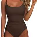 SUUKSESS Women One Piece Tummy Control Swimsuit Crisscross Backless Bathing Suit, XL