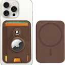 PureGear Mag AirTag Wallet, Magnetic Wallet with Protective AirTag Holder for iPhone 17/16/15/14/13/12 Series, MagSafe Compatible, Holds Up to 8 Cards, Slim Minimalist, AirTagNot Included (Chestnut)