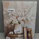 ZYGARTEQ Vintage Flower Books Canvas Wall Art Spring Floral Prints Light Academia Aesthetic Wall Decor Pictures Antique Cottagecore Artwork for Bedroom Living Room Gallery Decoration 16x24in