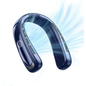 Portable Neck Fan Personal Air Conditioner 5200mah Bladeless Cooling Neck Fan Portable Rechargeable That Blow Cold Air Neck Cooler Wearable Fan Around Your Neck For Men Women Travel Essentials Gift (blue)