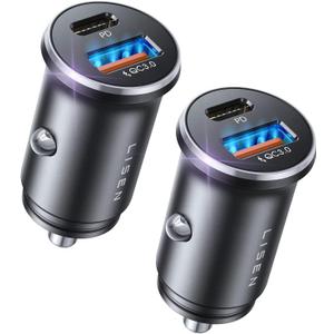 LISEN Car Charger USB C, 69W Cigarette Lighter USB Charger Adapter, Car Accessories Gifts for Men, Mini USBC Cars Fast Charging Adapter USBC Type C 12V Plug Outlet, for iPhone 17 Pro Max 16 15 14 13
