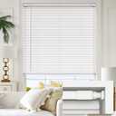 LazBlinds No Tools-No Drill 1" Vinyl Horizontal Mini Blinds, Cordless Blinds for Windows, Custom Cut to Size Light Filtering Horizontal Window Blinds, White