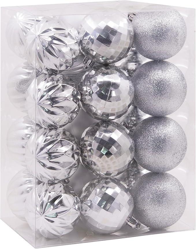 Hallmark Silver Christmas Balls Christmas Ornaments, Set of 24