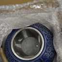 Juvale Japanese Cast Iron Teapot with Infuser & Stovetop Tea Kettle - 34 oz, Blue - Heat Retention, Removable Lid & Fold-Down Handle