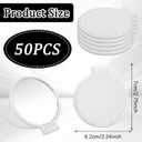 Telooco 50 Pcs Round Compact Folding Portable Pocket Mirror for Purse Mini Folding Makeup Mirrors Vintage Travel Makeup Mirror for Women Daily Use (White)