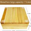 Wooden Bread Box with Stainless Steel Bread Slicer, 7Liters Bread Storage Container, Adjustable Bread Slicing Guide with Crumb Tray and 20pcs Liners, for Homemade, Loafs, Sandwiches, Bagels