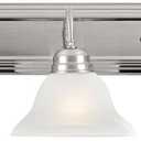 Design House Millbridge 3-Light Vanity Light, Satin Nickel Finish, Frosted Glass Shades, Dimmable, Bathroom Wall Fixture Design House, 517383