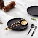 Matte Ceramic Appetizer Plates 6 Inch,Small Mini Dessert Plates Set of 4,Microwave and Oven Safe Snack,Bread,Butter Dessert,Pie,Cake Plates Cat Dishes(6 inch,Black)