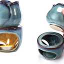 RUITASA Fragrance Essential Oil Burner Tealight, 2PCS Tea Light Candle Wax Warmer, Lotus Candle Warmer Candle Tealight for Home Bedroom Decor Christmas Housewarming Gift(Blue)