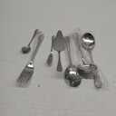 Patelai Serving Utensils Set Include Large Spoons Slotted Spoons Forks Tongs Soup Ladle and Pie Server Buffet Catering for Dishwasher Safe(Silver,7 Pieces)