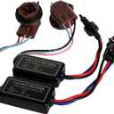 3157 LED Decoder Canbus Warning Canceller Resistor Fix 3457 4057 LED Bulb Error Code Turn Signal Hyper Flashing Wiring Harness Adapter