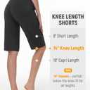 SPEXIAL Women's Bermuda Knee Length Workout Long Shorts 14" Black 2XL (XXL)