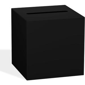 Black Card Box for Party, 8.7" Gift Cards Receiving Box Holder for Wedding, Bridal Shower, Graduation, Birthday, Retirement, Baby Shower, Anniversaries Party Decorations