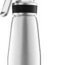 Aluminum Whipped Cream Dispenser with 3 Nozzles, Brush & Recipe Guide (Silver)