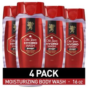Old Spice Moisturizing Body Wash for Men, Hydro Wash, 2-in-1 Long Lasting Scent & Deep Hydration, 24/7 Shower Fresh, Smoother Swagger Scent, 16 oz (Pack of 4)