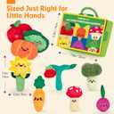 hahaland Baby Toys 6-12 Months - Fruits Vegetables Garden Plant Plush - 6 Month Old Toys Montessori Sensory Toy Carrot Flower with Rattles Mirror Squeaker Textures Crinkle Tissues, Baby Gifts 9 Month