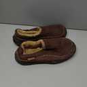 Zigzagger Men's Slip On Moccasin Slippers, Indoor/Outdoor Warm Fuzzy Comfy House Shoes, Fluffy Wide Loafer Slippers, US 10.5