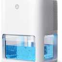 60 OZ Dehumidifiers for Home, Dual-Semiconductor Quiet Dehumidifier with Timer Sleep Mode Auto-Off 7 Colors Light Portable Small Dehumidifiers for Bathroom, Cloakroom, RV (White)