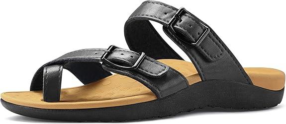 Mysoft  Women's Arch Support Slide Sandals Adjustable Orthopedic Flip Flops Comfortable Walking Summer Shoes, 11