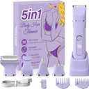 Bikini Trimmer for Women,Electric Shaver for Women, IPX7 Waterproof Razor Shaver,Women's Electric Razor,Intimate Shaver for Women,with 5 Blades,USB-C Rechargeable,Recharge DockPurple