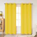 KEQIAOSUOCAI Bright Yellow Blackout Curtains 84 Inches Long for Girls Room 2 Panels Grommet Room Darkening Insulated Thermal Sun Blocking Curtain Drapes for Nursery Bedroom Living Room 38Wx84L