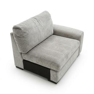 Right Side Seat Module for Modular Sectional Couch Sofa, Living Room Accent Armless Sofa Chair with Storage & Pillow, Modern Side Sectional Middle Unit, Chenille Light Grey