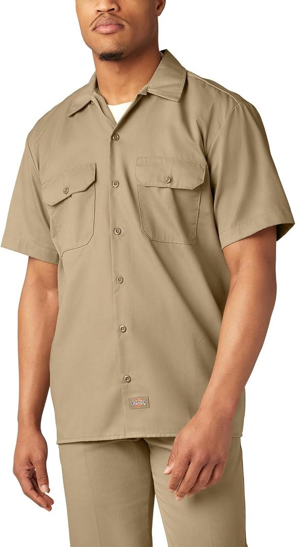 Dickies Men’s Short Sleeve Work Shirt – Durable Twill Button Down Shirts for Men, Lightweight Uniform for Daily Wear