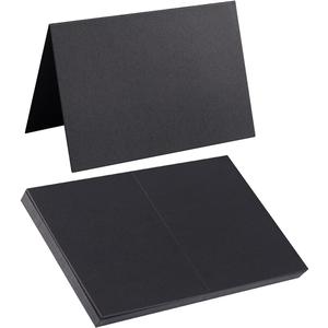 50 Pack Blank Cards Folded Cardstock Thank You Blank Greeting Cards for Invitations, Wedding, Greeting Cards, All Occasion DIY (Black, 3x5)