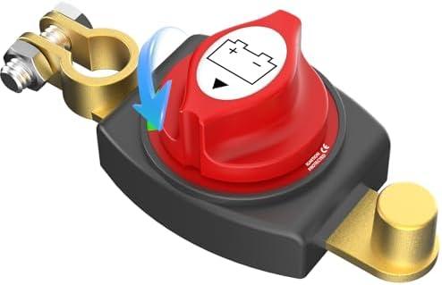 Top Post Battery Disconnect Switch 12V-48V Power Isolator Cut Off Shut Off for Auto Car RV Boat Truck Vehicle (Negative,ON-Off)