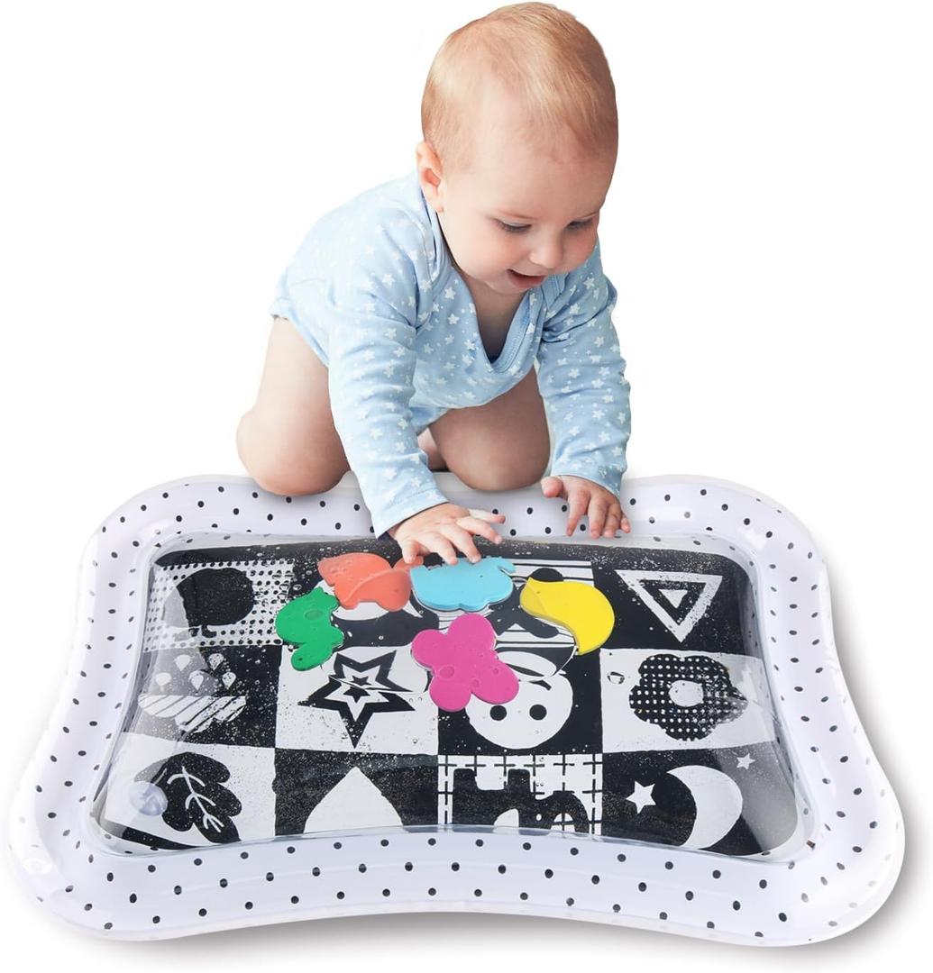 The Peanutshell Tummy Time Water Play Mat for Babies, Girls or Boys - High Contrast Sensory Developmental Toy, Infant Baby Floor Toys Games, Baby Essentials Must Haves - Montessori
