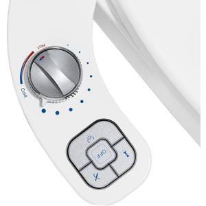 Hot and Cold Bidet, Warm Water Bidet Attachment for Toliet, Non-Electric Warm Bidet with Adjustable Water Pressure, Dual nozzle Rear and Feminine Wash - Self cleaning (Silver)