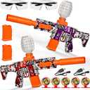 2 Pack Splatter Blaster Electric Toys Skeleton Style Toy(Red & Purple)
